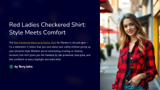 Red Checkered Motorcycle Kevlar Shirt for Women – Ride Safer, Ride Smarter