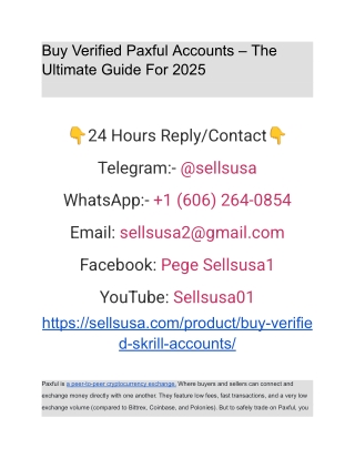 Buy Verified Paxful Accounts – The Ultimate Guide For 2025