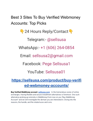 Best 3 Sites To Buy Verified Webmoney Accounts_ Top Picks