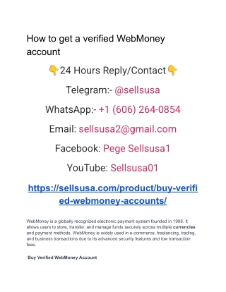 How to get a verified WebMoney account