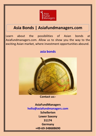 Asia Bonds Asiafundmanagers.com