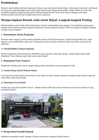 Mempersiapkan Rumah Anda untuk Dijual: Langkah-langkah Penting