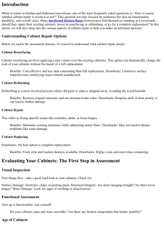 How to Assess Whether Cabinet Repair Is Worth It or Not?