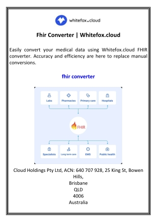 Fhir Converter Whitefox.cloud