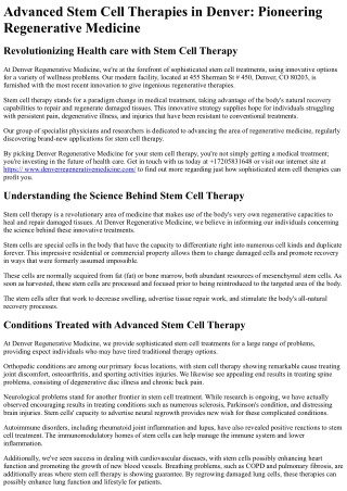 Denver Regenerative Medicine