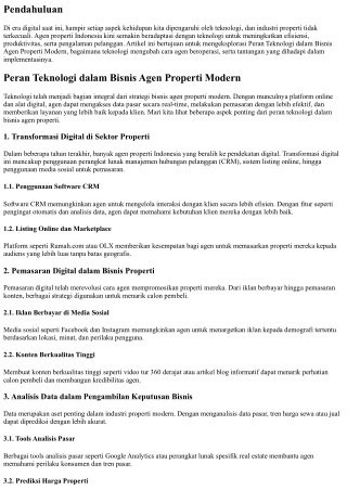 Peran Teknologi dalam Bisnis Agen Properti Modern
