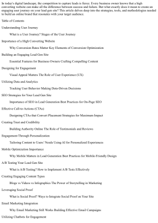 Creating an Engaging User Journey on Your Lead Gen Site