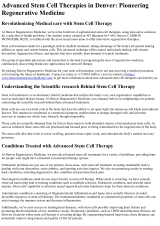 Denver Regenerative Medicine