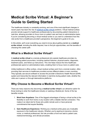 Medical Scribe Virtual_ A Beginner’s Guide to Getting Started