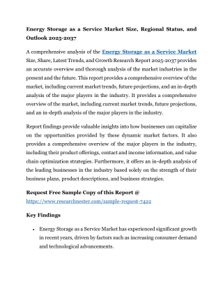 Energy Storage as a Service Market