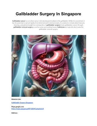 Gallbladder Surgery In Singapore