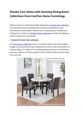 Discover Elegant Dining Room Collections to Enhance Your Home