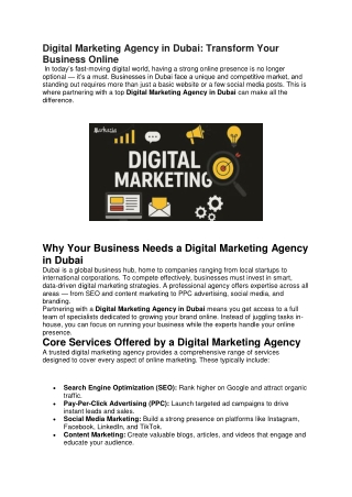Digital Marketing Agency in Dubai