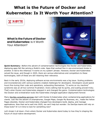 What is the Future of Docker and Kubernetes_ Is It Worth Your Attention