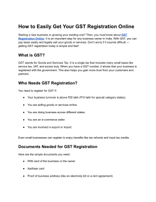 How to Easily Get Your GST Registration Online
