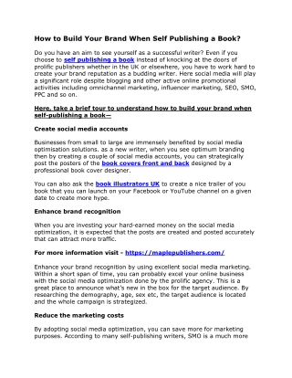 How to Build Your Brand When Self Publishing a Book