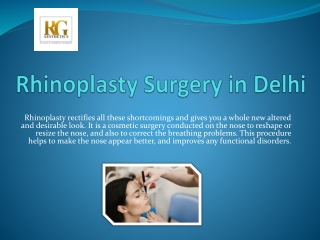 Rhinoplasty Surgery in Delhi