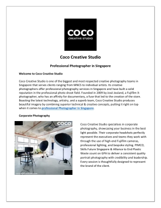 Professional Photographer in Singapore