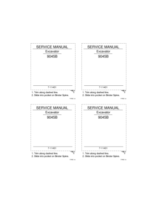CASE 9045B Excavator Service Repair Manual Instant Download