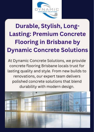 Dynamic Concrete Solutions – Concrete Flooring Brisbane & Epoxy Garage Floor Exp