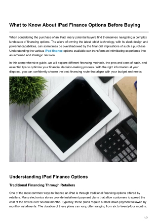 What to Know About iPad Finance Options Before Buying