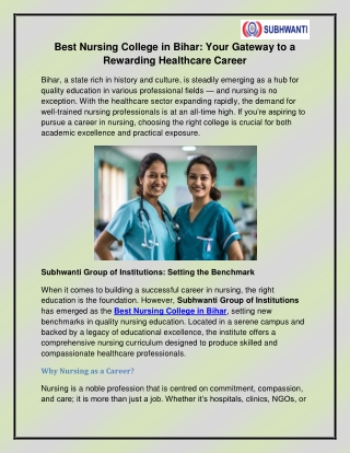 Best Nursing College in Bihar