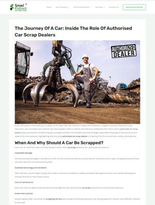 The Journey of a Car: Inside the Role of Authorised car Scrap Dealers