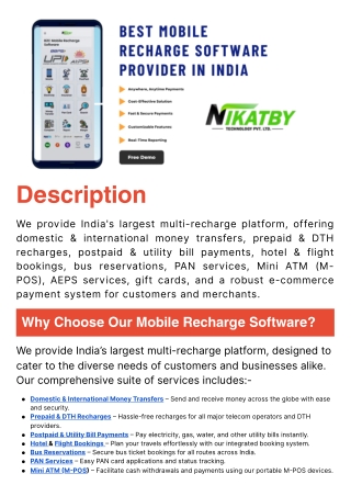 Best Mobile Recharge Software Provider in india