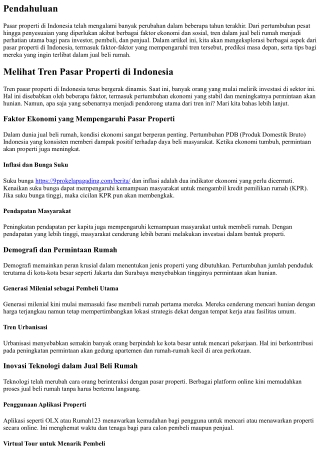 Melihat Tren Pasar Properti di Indonesia