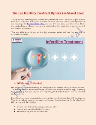 The Top Infertility Treatment Options You Should Know