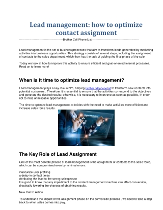 Brother Cell Phone List