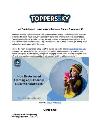 How Do Animated Learning Apps Enhance Student Engagement