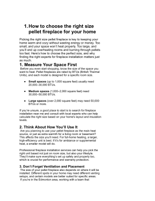 How to choose the right size pellet fireplace for your home