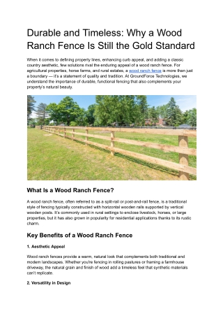 Durable and Timeless_ Why a Wood Ranch Fence Is Still the Gold Standard