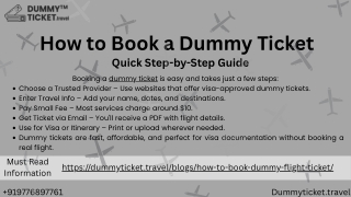 How to book dummy flight ticket