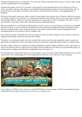 Playing Poker At The Casino For The First Time