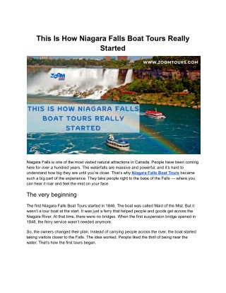 This Is How Niagara Falls Boat Tours Really Started