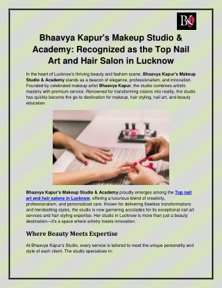 Top nail art and hair salons in Lucknow