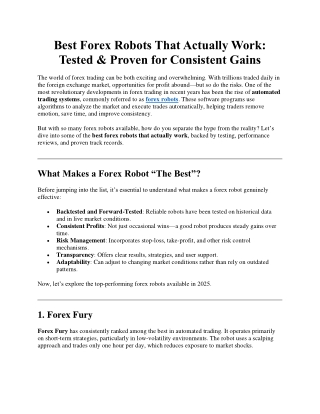 Best Forex Robots That Actually Work Tested & Proven for Consistent Gains