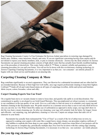 Sacramento Cleaning And Restoration Services