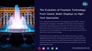 Evolution of Fountain Technology: From Tradition to Innovation