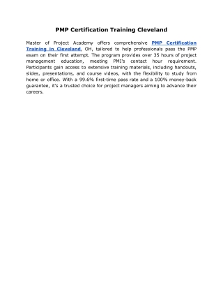 PMP Certification Training Cleveland