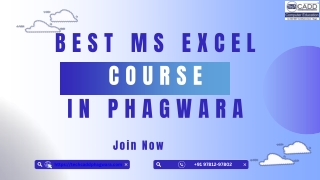Best MS Excel Course in Phagwara