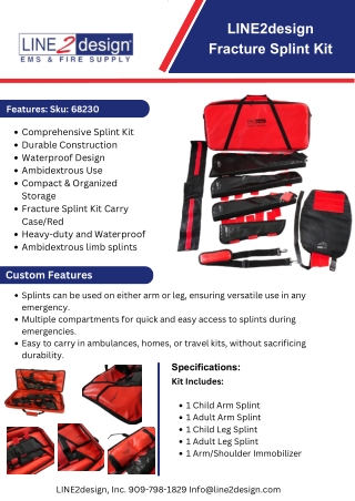 Heavy Duty Emergency Fracture Immobilization Arm and Leg Care Splints with Carrying Case