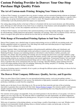 Denver Print Company