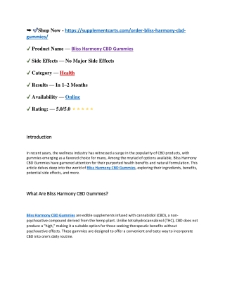 Bliss Harmony CBD Gummies