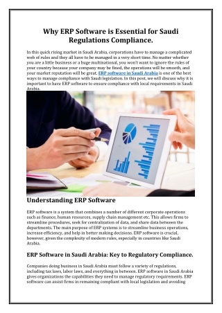 Why ERP Software is Essential for Saudi Regulations Compliance