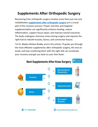 Supplements After Orthopedic Surgery