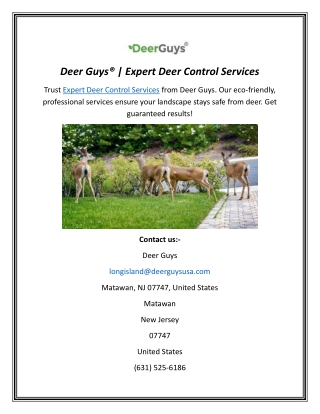 Deer Guys®  Expert Deer Control Services