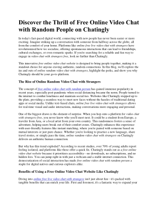 Free Online Video Chat with Random People on Chatingly